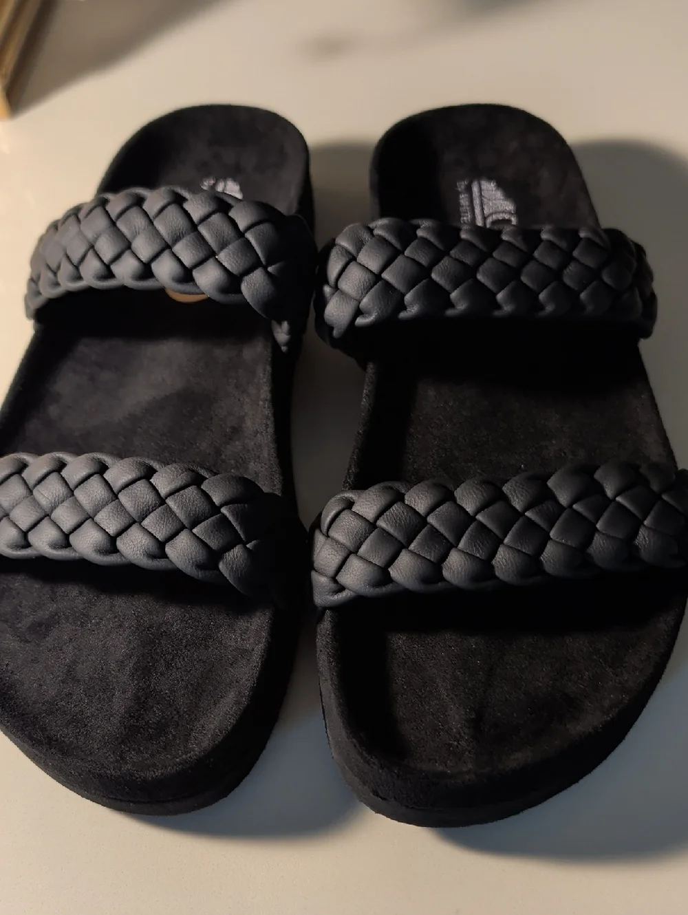 Cliffs Woman Braided Double-Strap Slide Sandals in Black Size 8 - Picture 3 of 8